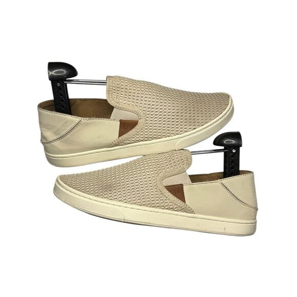 OluKai Tan Flats Slip-On Shoes with Breathable Fabric - Picture 1 of 5